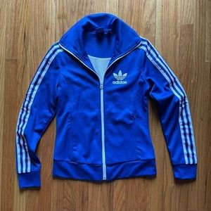 Adidas track jacket blue